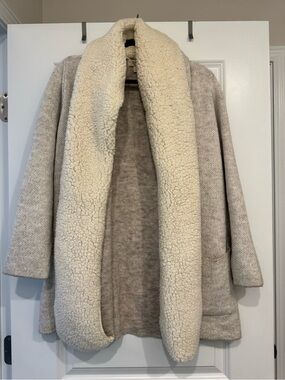 Style & Co. Cream Sherpa-Trim Open-Front Teddy Jacket